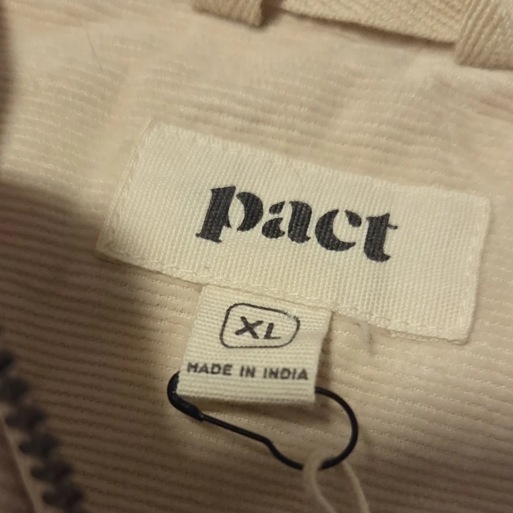 NWT Pact Corduroy Bomber Jacket Sandshell Beige Women's XL Modern Organic Cotton - Picture 5 of 9